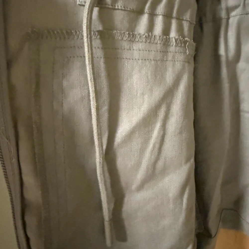 32 Degrees Cool Womens‎ Tan Linen Utility Jacket Medium Cinch Waist Lightweight